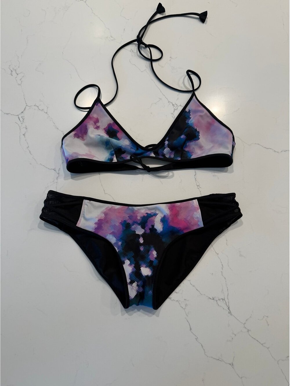 Lululemon Surf To Sand Bikini Set Blooming Pixie Multi Swimsuit Size 6 Small